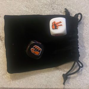 Never Used Two White and Black Rock, Paper, Scissors Die